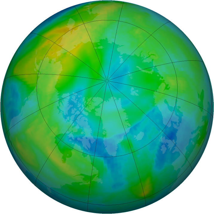 Arctic ozone map for 27 October 1980